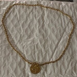 Gold Coin Pendant Chain Necklace - Women Jewelry